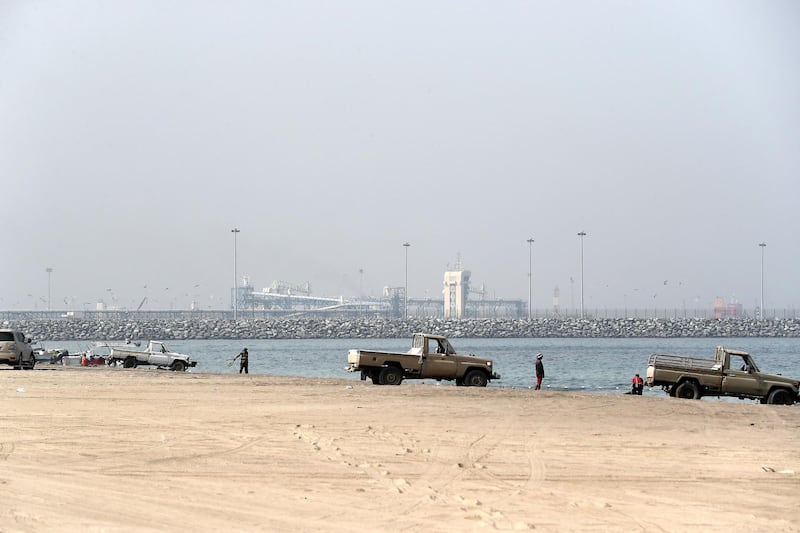 FUJAIRAH,  UNITED ARAB EMIRATES , May 12 – 2019 :- View of the sea area near the Fujairah Port in Fujairah. ( Pawan Singh / The National ) For News. 