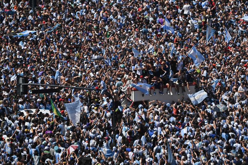 Argentina fans in Buenos Aires. AFP