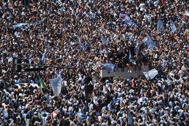 Argentina fans in Buenos Aires. AFP