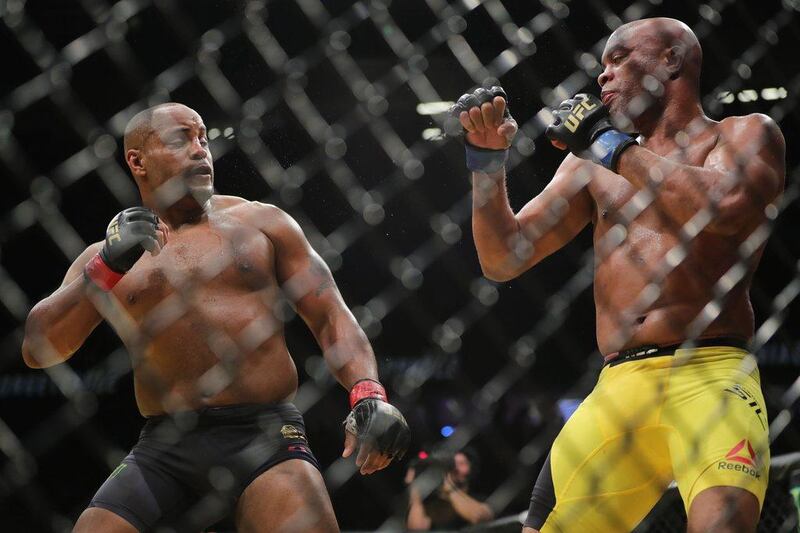 Anderson Silva punches Daniel Cornier, left, during the UFC 200 event at T-Mobile Arena on July 9, 2016 in Las Vegas, Nevada. Rey Del Rio / Getty Images