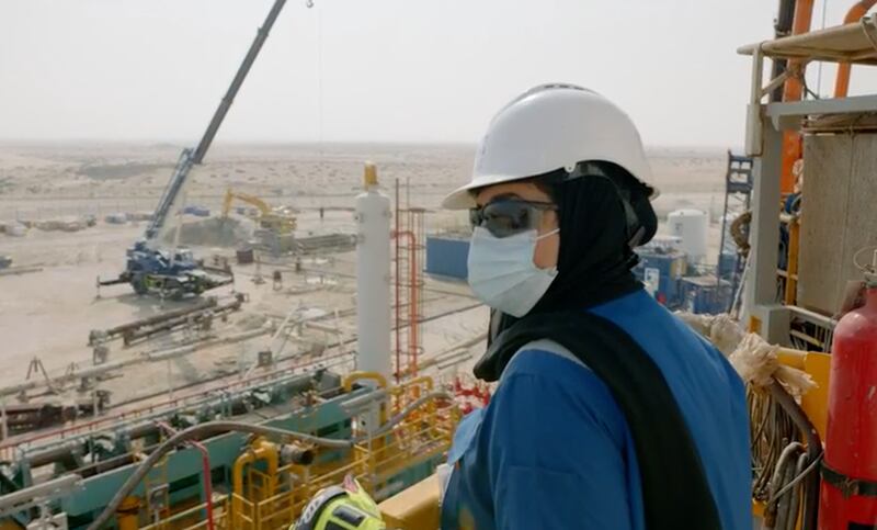 The work involves 12-hour shifts supervising the boring and cementing of the well, with regular visits to the drill cabin, analysis of trends and health and safety meetings with contractors. Photo: Adnoc