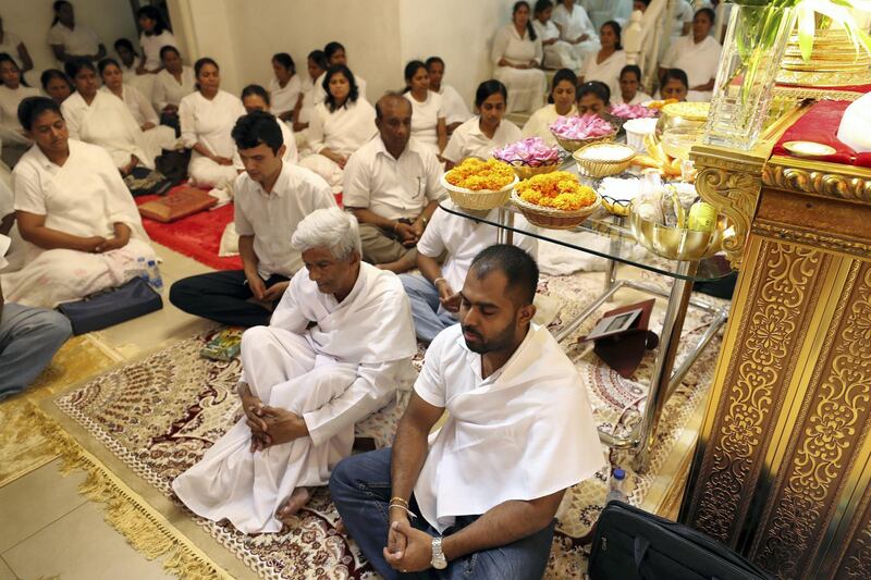 Dubai, United Arab Emirates - August 3, 2018: Buddhist temple, Mahamevnawa Bhavana Asapuwa. Friday, August 3rd, 2018 in Dubai. Chris Whiteoak / The National