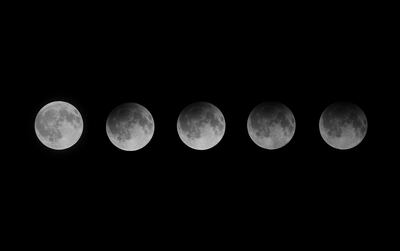A composite photo shows the different stages of the partial lunar eclipse as seen from the Taiwanese capital Taipei. EPA