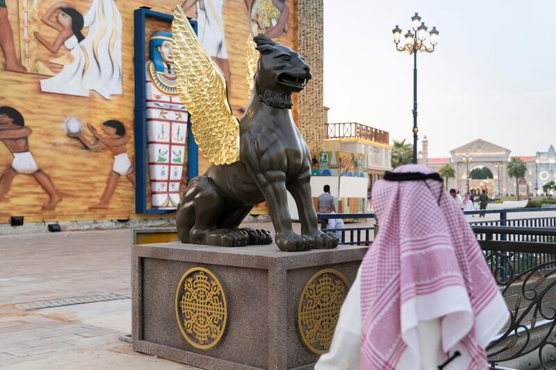 DUBAI, UNITED ARAB EMIRATES - OCTOBER 30, 2018. 

One of the many new bridges built over the lakes at Global Village for better access around the park. 

Global Village opened it's gates today to the public for its 23rd season.

(Photo by Reem Mohammed/The National)

Reporter: PATRICK RYAN
Section:  NA