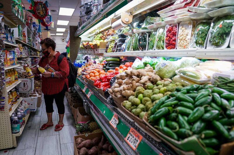 A woman shops for groceries in Washington. Reuters