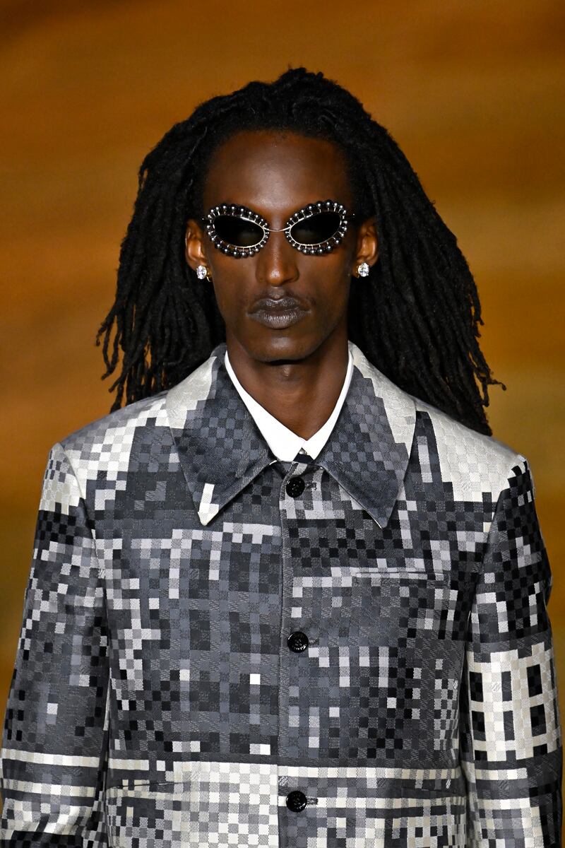 The Damier print broken into pixels this time