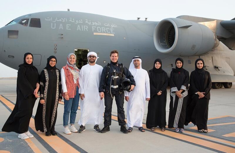 Lamya Al Zubairi, Mariam Abdallah, Nada El Azhari, Ahmad Al Ghanim – AUH film commission, Tom Cruise, Mohamed Al Ali, Shahad Ibrahim , Shaima Al Ammari, Ayesha Al Awani Courtesy Film Abu Dhabi Instagram