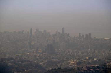 Beirut, once the financial hub of the Middle East, seen through the smog. AP