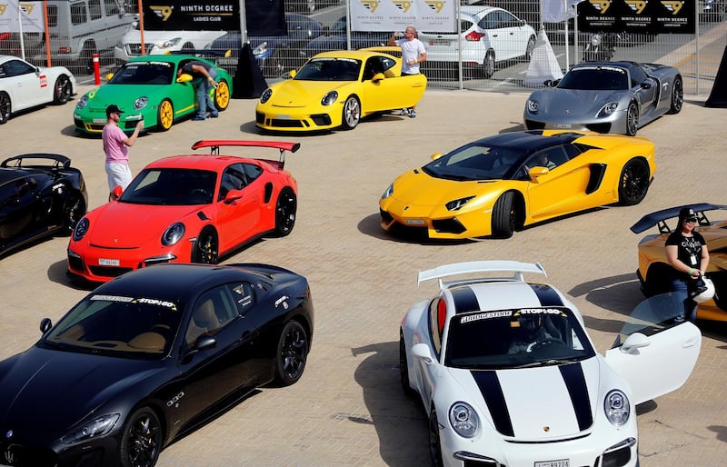 Dubai, February, 02,2019: SuperCars at the Stop & Go Supercar Day at the Dubai Autodrome in Dubai. Satish Kumar/ For the National / Story Adam Workman
