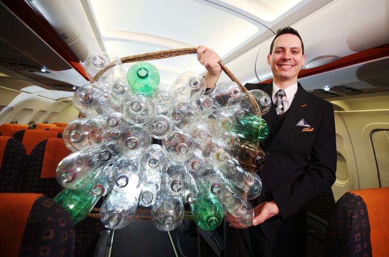 EasyJet's new cabin and pilot uniforms are made from recycled plastic bottles. EasyJet