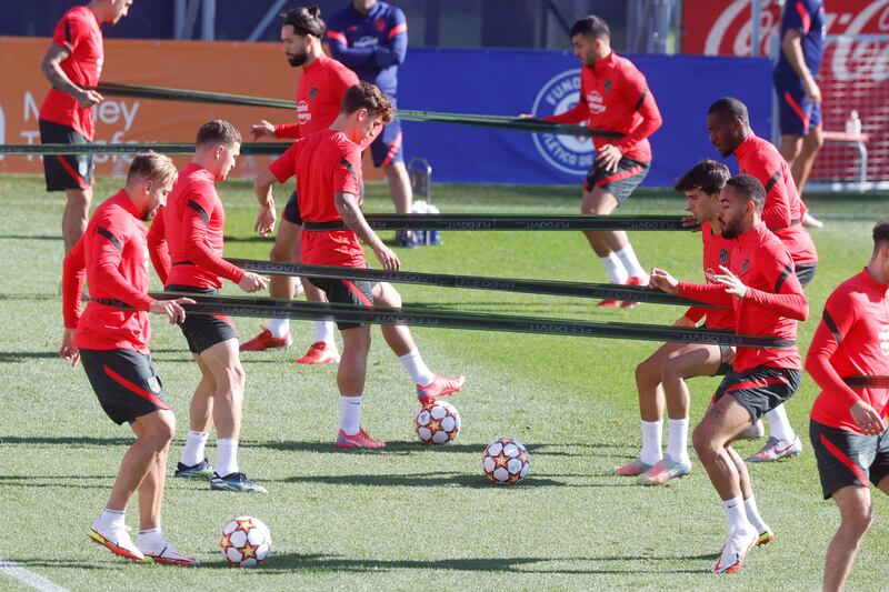 Atletico Madrid players at training. EPA