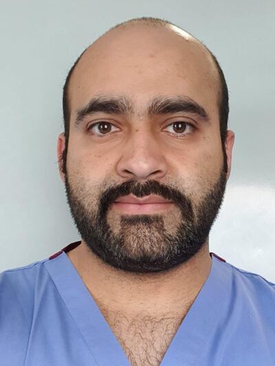 Dr Mohamed Al Ketbi is one of nine Emirati resident doctors in France who decided to stay at the University Hospital of Nice to assist his colleagues in fighting Covid-19. Courtesy of Dr Mohamed Al Ketbi