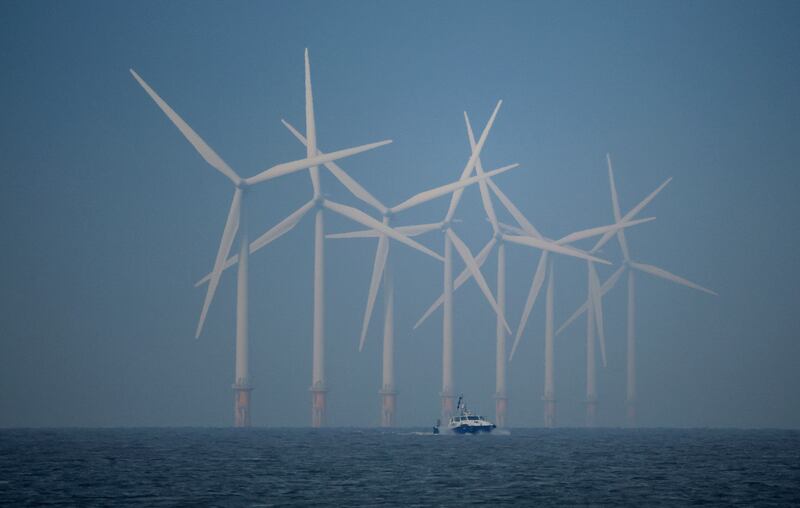 Burbo Bank wind farm off New Brighton, near Liverpool, north-west England. Reuters

