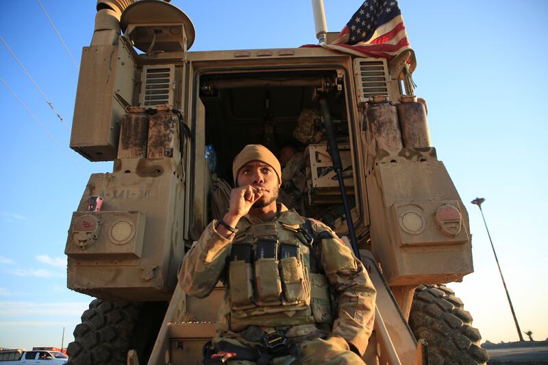 An American soldier takes a break. AP