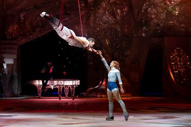 Crystal, which is showing in Abu Dhabi, combines ice skating with traditional circus elements. Photo: Cirque du Soleil
