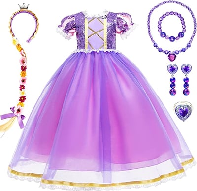 This Rapunzel costume is available on Amazon for next-day delivery. Photo: N/C