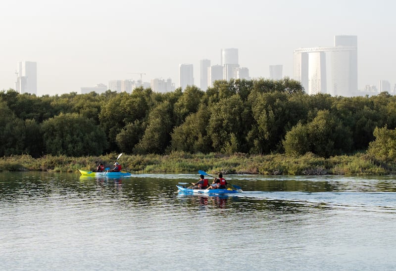 Kayakers at the Eastern Mangroves area in Abu Dhabi. Victor Besa / The National
