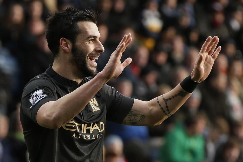 Alvaro Negredo opened the scoring for Manchester United against Blackburn Rovers. Phil Noble / Reuters