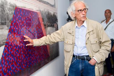 Christo at his new installation at the Serpentine Gallery in London. Gustavo Valiente / The National
