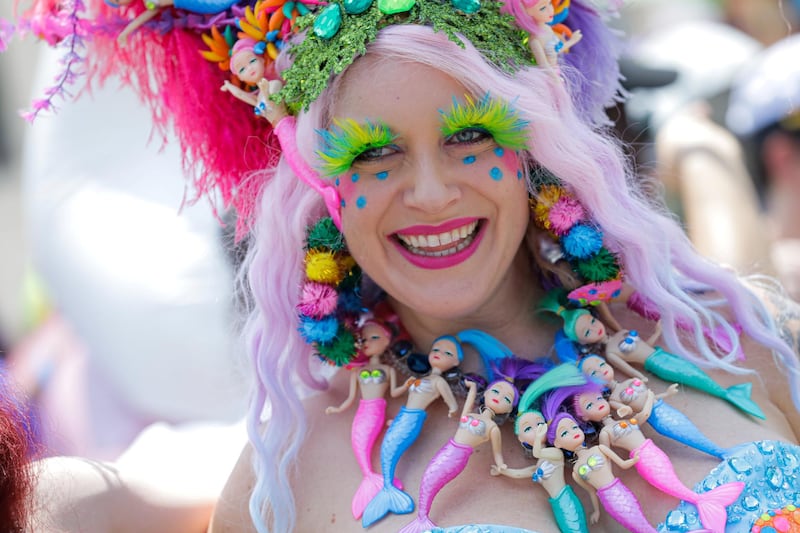 A participant in costume at the 37th Annual Mermaid Parade In the Coney Island section of Brooklyn in New York, U.S., June 22, 2019. Photo: Reuters