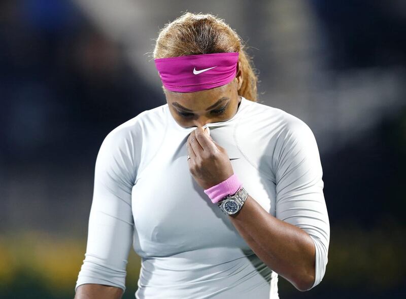 Serena Williams was defeated by Alize Cornet in Dubai on February 21, 2014. Reuters