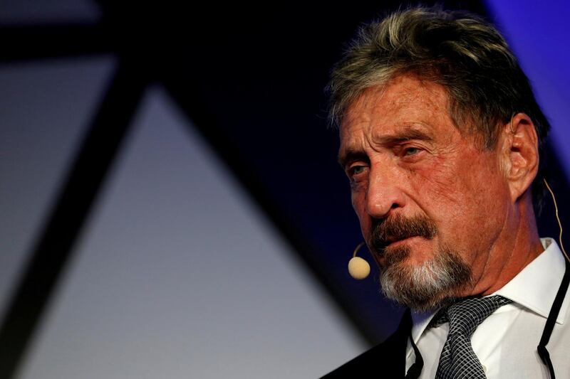 McAfee speaks at the Malta Blockchain Summit in St Julian's, Malta, 2018. Reuters