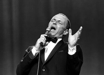 Popular American singer Frank Sinatra (1915 - 1998) performs as part of a benefit concert at the Keil Opera House in St. Louis, Missouri, June 20, 1965. The concert was organized as a benefit for the Dismas House, one of the first halfway houses for established for ex-convicts in the US. (Photo by CBS Photo Archive/Getty Images)