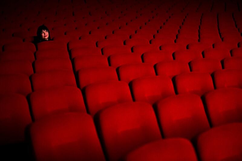 Sandra Fogel watches a movie alone in a cinema during the Gothenburg Film Festival, in Gothenburg, Sweden. AFP