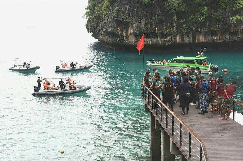 Officials from Thailand's Department of National Park, Wildlife and Plant Conservation visit Maya Bay ahead of its reopening. AFP; Department of National Park, Wildlife and Plant Conservation, Thailand