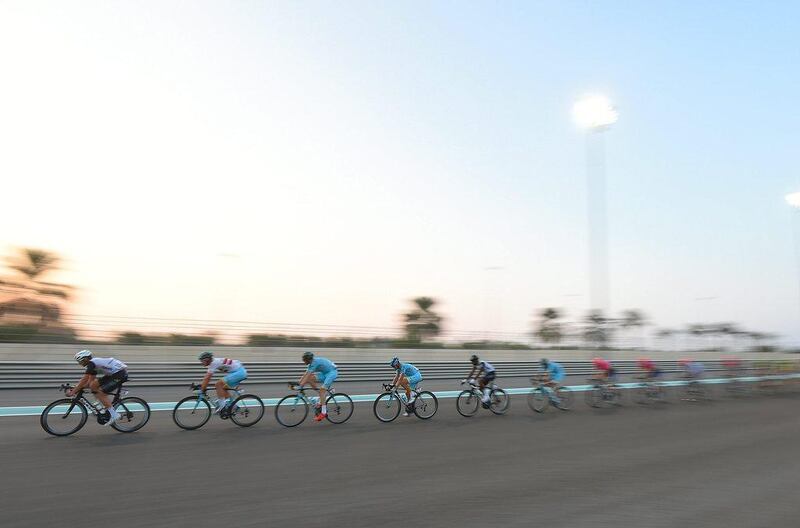 Cyclists compete during the fourth stage of the Abu Dhabi Tour. Tom Dulat / Getty Images