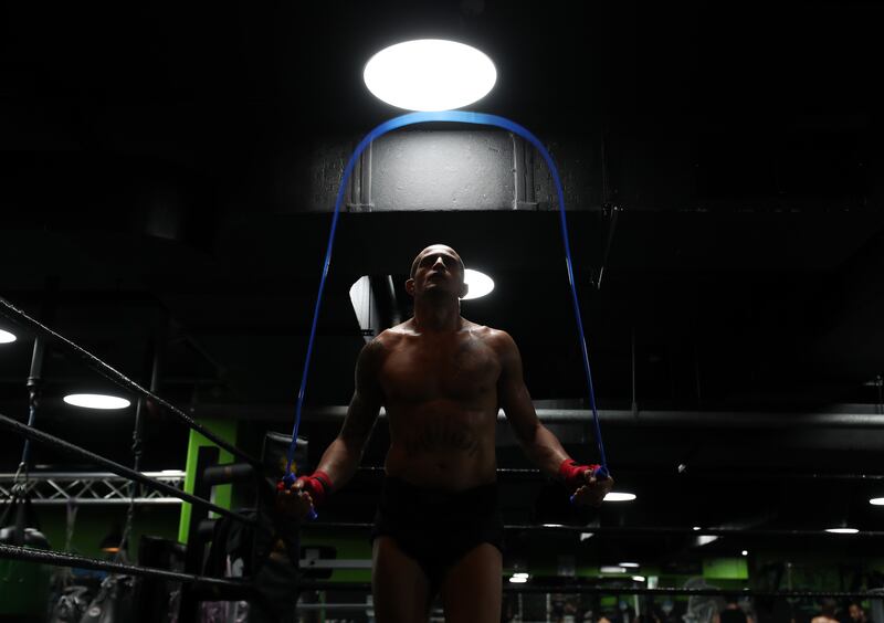 UAE Warriors lightweight champion Bruno Machado training ahead of his exhibition fight against UFC great Anderson Silva on the Burj Al Arab.