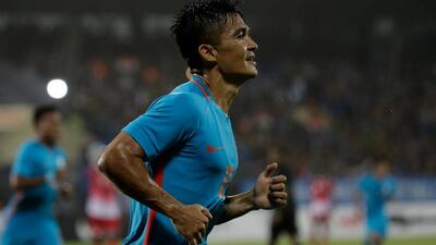 India striker Sunil Chhetri. AP Photo