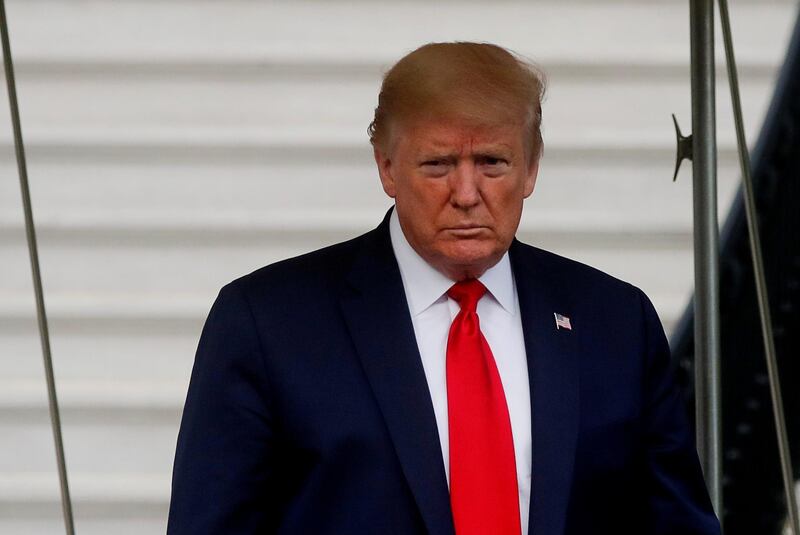 FILE PHOTO: U.S. President Donald Trump departs on travel to the Camp David presidential retreat from the South Lawn at the White House in Washington, U.S., May 1, 2020. REUTERS/Carlos Barria/File Photo