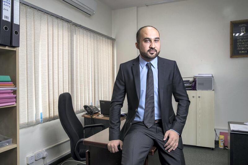 DUBAI, UNITED ARAB EMIRATES. 24 DECEMBER 2017. Adeel Zaman, Marketing Manager at A.N. Associates DMCC. An accountancy firm that is benefitting from the introduction of the tax. (Photo: Antonie Robertson/The National) Journalist: Chris. Section: Business.