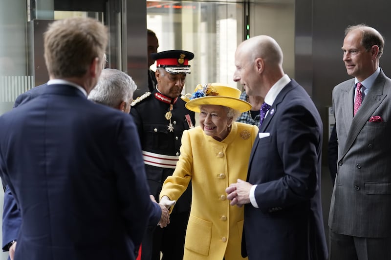 The queen meets staff who have been key to the Crossrail project, as well as Elizabeth Line staff who will be running the railway. PA