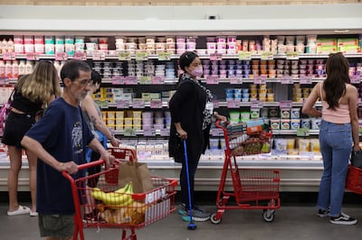 People shop in a supermarket as inflation affected consumer prices in Manhattan, New York City, June 10. Reuters