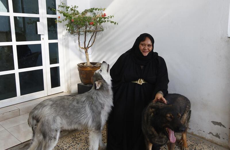 Amirah William lives at her UAQ home with more than 130 dogs but hopes to rehome them all soon. Jeffrey E Biteng / The National