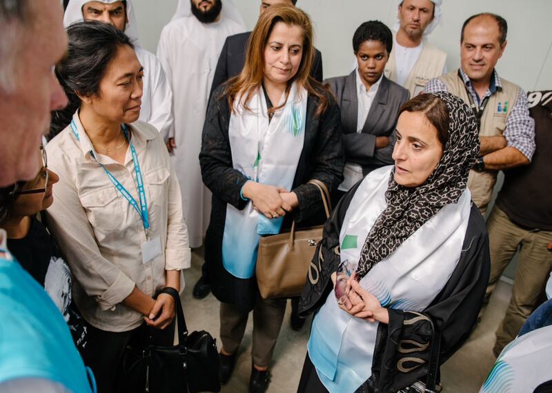June 25, 2014 
Provided photo 
Her Excellency Sheikha Lubna Al Qasimi tours Big Heart Campaign-supported health clinic at Za’atari Refugee Camp in Jordan. 
Photo credit: UNHCR/ J. Kohler