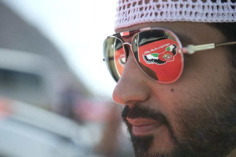 Abdul Aziz Hasan Al Shehhi prepares his car for Ras Al Khaimah’s National Day parade. Reem Mohammed / The National