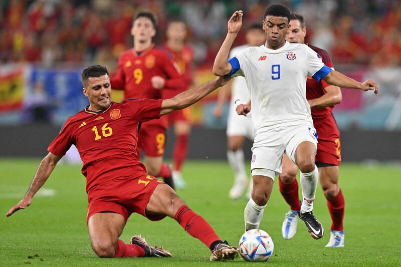Rodri - 7. Played as a central defender rather than a defensive midfielder. As easy as it will get for him at international level as Spain completed over 1,000 passes in the match. AFP