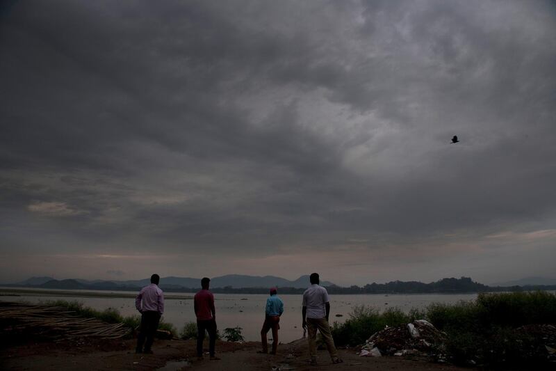Dark clouds loomed over river Brahmaputra after Cyclone Fani hit the coastal eastern state of Odisha. AP