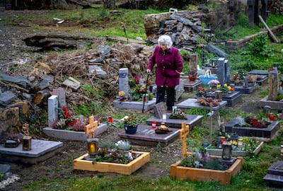 A cemetery took the full force of the flooding on the banks of the Ahr. AP 