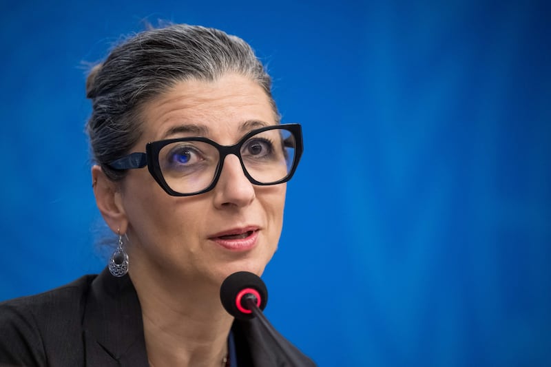 Francesca Albanese presented her report alleging an Israeli genocide in Gaza at a UN meeting in Geneva this week. AFP