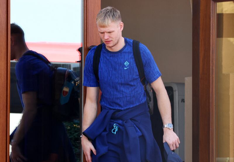 England's Aaron Ramsdale leaves the hotel. Reuters