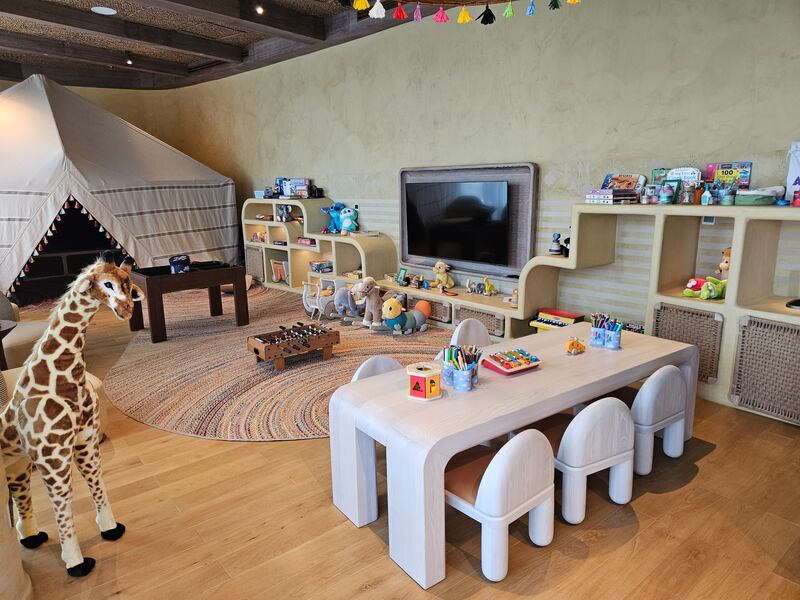 The kids' club is full of sustainable toys and furniture. Katy Gillett / The National