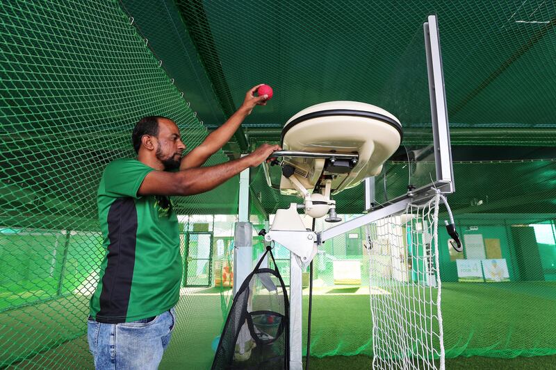 The cricket ball-throwing machine spews fast balls, plus spins and swings.