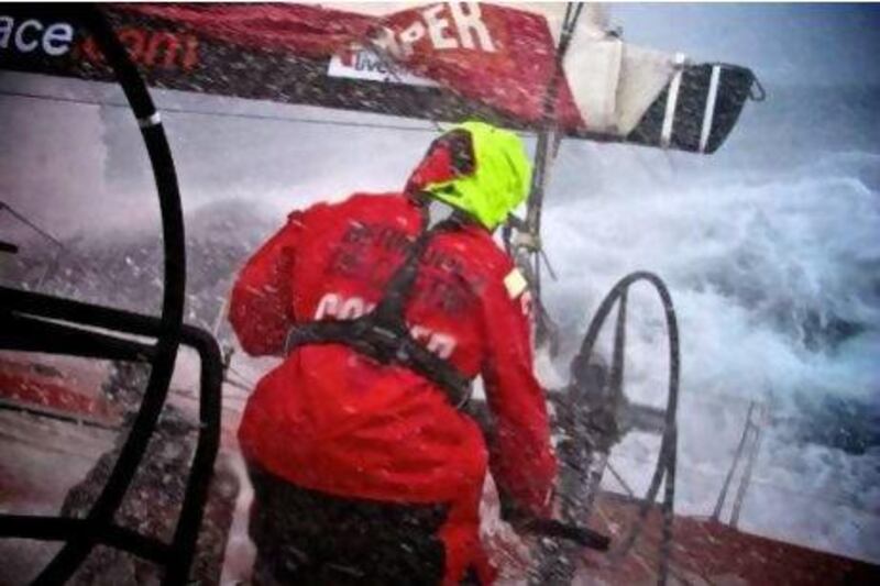 Conditions onboard Camper with Emirates Team New Zealand during leg 4 of the Volvo Ocean Race.