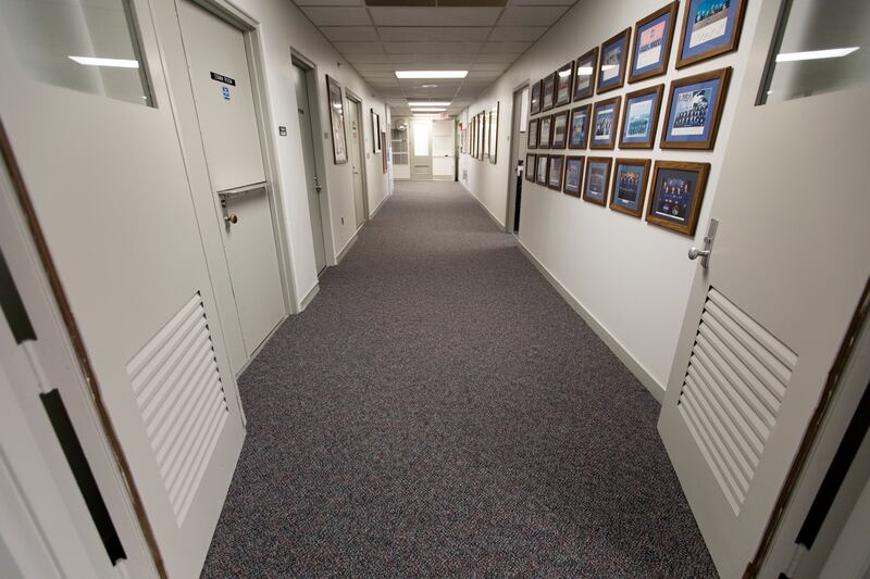 A hallway in the crew quarters