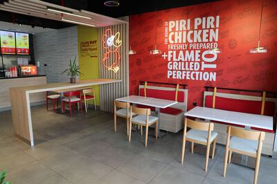 The UAE branch is one of two international venues for UK brand Pepe's Piri Piri. Christopher Whiteoak / The National