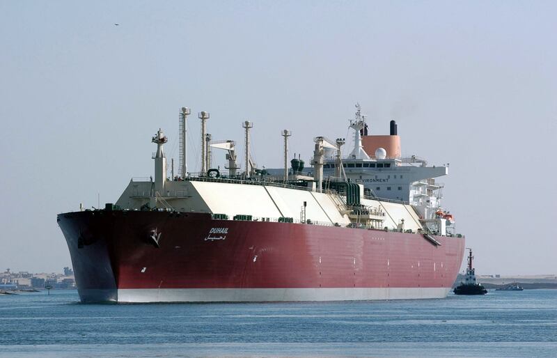 Qatari LNG carrier Duhail passes through the Suez Canal. In November, Qatar announced its first major deal to send LNG to Germany as Europe scrambles to find alternatives to Russian energy. AFP